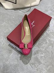 Fortok Salvatore Ferragamo Varina Ballet FLats 3.5cm Patent Leather Hot Pink - 3