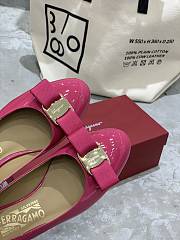 Fortok Salvatore Ferragamo Varina Ballet FLats 3.5cm Patent Leather Hot Pink - 2