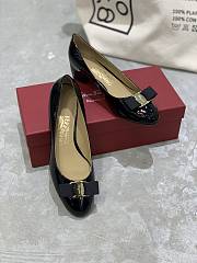 Fortok Salvatore Ferragamo Varina Ballet FLats 3.5cm Patent Leather Black - 6