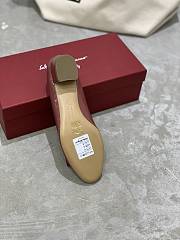 Fortok Salvatore Ferragamo Varina Ballet FLats 3.5cm Patent Leather Light Burgundy - 5