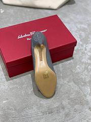 Fortok Salvatore Ferragamo Varina Ballet Heels 7cm Patent Leather Grey - 4