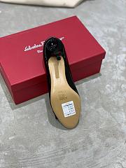 Fortok Salvatore Ferragamo Varina Ballet Heels 7cm Patent Leather Black - 4