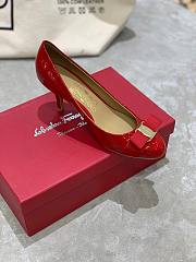 Fortok Salvatore Ferragamo Varina Ballet Heels 7cm Patent Leather Red - 4