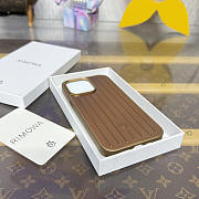 Fortok RIMOWA iPhone 15 Pro Max case Brown Aluminum - 5