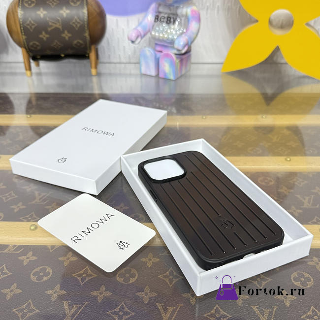 Fortok RIMOWA iPhone 15 Pro Max case Black Aluminum - 1