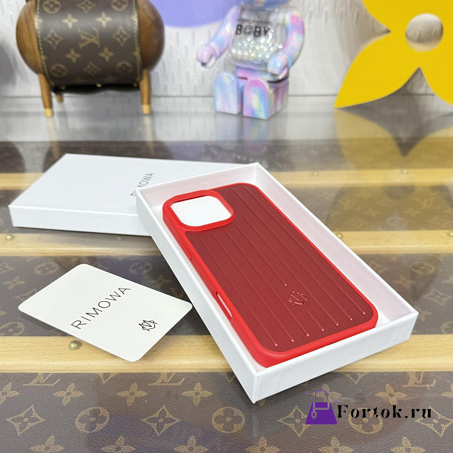 Fortok RIMOWA iPhone 16 Pro Max case Red Aluminum - 1