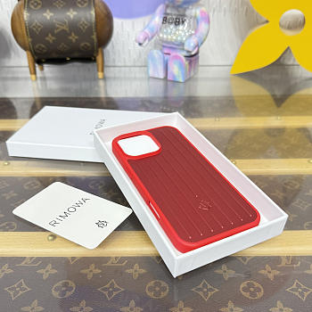 Fortok RIMOWA iPhone 16 Pro Max case Red Aluminum
