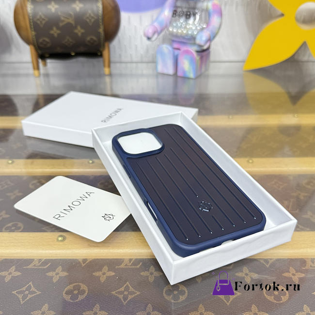 Fortok RIMOWA iPhone 16 Pro Max case Navy Blue Aluminum - 1