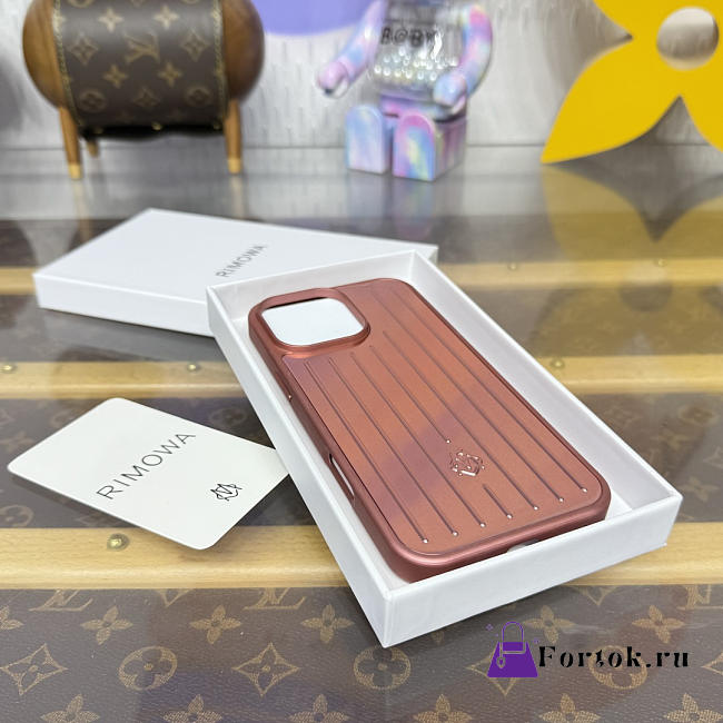 Fortok RIMOWA iPhone 16 Pro Max case Copper Red Aluminum - 1