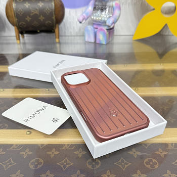 Fortok RIMOWA iPhone 16 Pro Max case Copper Red Aluminum