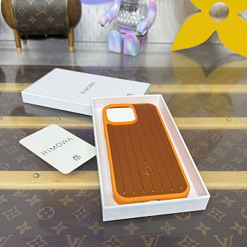 Fortok RIMOWA iPhone 16 Pro Max case Orange Aluminum