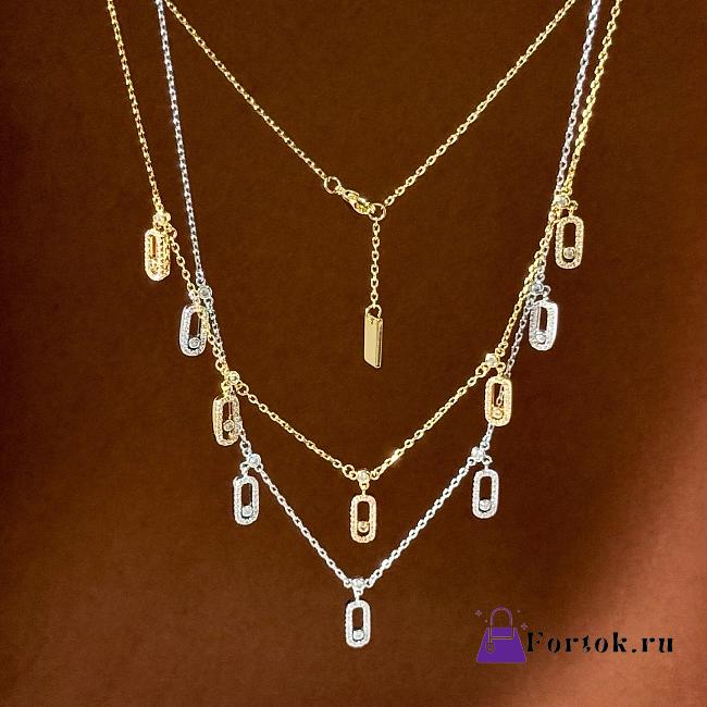 Fortok Messika Move Uno Pavé drop pendant Necklace Silver / Gold - 1