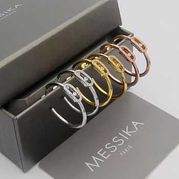 Fortok Messika Move Uno hoop earrings large Silver/ Gold/ Rose Gold