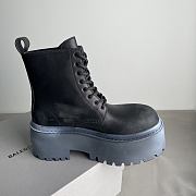 Fortok Balenciaga Strike 80mm Platform Combat Boots Black - 5