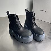 Fortok Balenciaga Strike 80mm Platform Combat Boots Black - 3