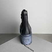 Fortok Balenciaga Strike 80mm Platform Combat Boots Charm Black - 4
