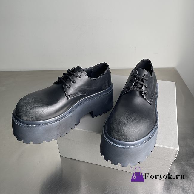 Fortok Balenciaga Strike Platform Derby Black 80mm - 1