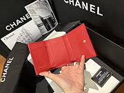 Fortok Chanel Red Quilted Caviar Classic Flap Card Holder Wallet 10.5*7.5*3cm - 5