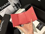Fortok Chanel Coral Pink Quilted Caviar Classic Flap Card Holder Wallet 10.5*7.5*3cm - 6
