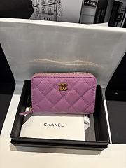 Fortok Chanel Zip Coin Purse Light Purple 11*7cm - 1