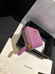 Fortok Chanel Zip Coin Purse Light Purple 11*7cm - 5
