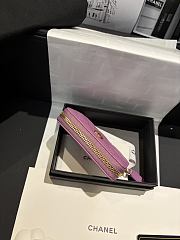 Fortok Chanel Zip Coin Purse Light Purple 11*7cm - 4
