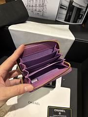 Fortok Chanel Zip Coin Purse Light Purple 11*7cm - 3