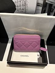 Fortok Chanel Zip Coin Purse Light Purple 11*7cm - 2