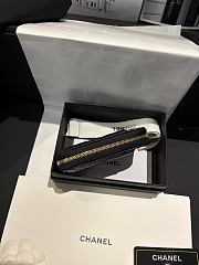 Fortok Chanel Card Holder Zipper Wallet Caviar Black 7.5×2×11cm - 3