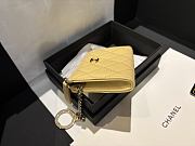 Fortok Chanel Lambskin Zip Around Coin Purse Wallet Light Yellow 11*7cm - 6