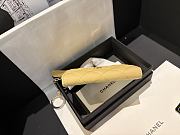 Fortok Chanel Lambskin Zip Around Coin Purse Wallet Light Yellow 11*7cm - 5