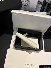 Fortok Chanel Lambskin Zip Around Coin Purse Wallet White 11*7cm - 3