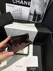 Fortok Chanel Lambskin Zip Around Coin Purse Wallet Black 11*7cm - 2