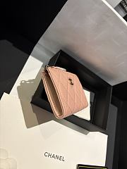 Fortok Chanel Lambskin Zip Around Coin Purse Wallet Light Pink 11*7cm - 6