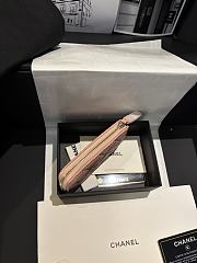 Fortok Chanel Lambskin Zip Around Coin Purse Wallet Light Pink 11*7cm - 5