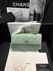 Fortok Chanel 25 Kelly handbag Mint 10-18-4.5cm - 1