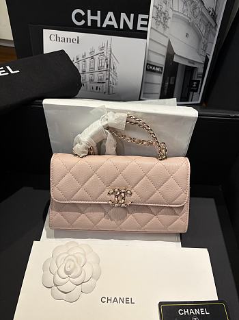 Fortok Chanel 25 Kelly handbag Light Pink 10-18-4.5cm
