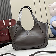 Fortok Gucci Mercato small tote bag Dark Brown Leather 26x23x11cm - 5
