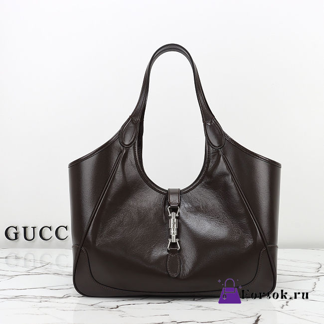 Fortok Gucci Mercato Medium tote bag Dark Brown Leather 35×28×15cm - 1