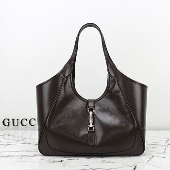 Fortok Gucci Mercato Medium tote bag Dark Brown Leather 35×28×15cm