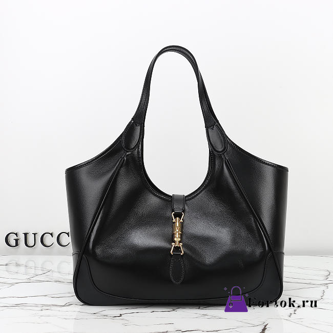 Fortok Gucci Mercato Medium tote bag Black Leather 35×28×15cm - 1