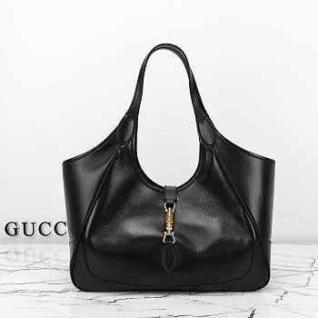 Fortok Gucci Mercato Medium tote bag Black Leather 35×28×15cm