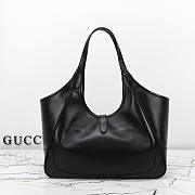 Fortok Gucci Mercato Medium tote bag Black Leather 35×28×15cm - 4