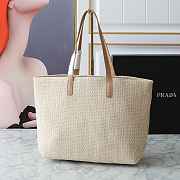 Fortok Prada raffia woven tote bag 37x31x16cm - 5