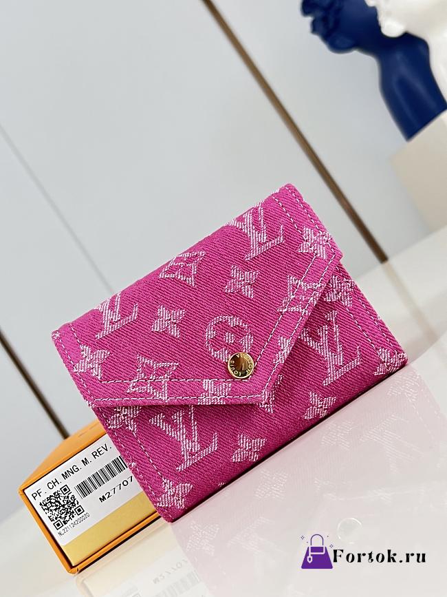 Fortok Louis Vuitton Victorine Wallet Fuchsia Denim 12 x 9.5 x 2.5cm - 1
