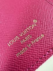 Fortok Louis Vuitton Victorine Wallet Fuchsia Denim 12 x 9.5 x 2.5cm - 6