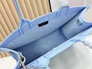 Fortok Dior Medium Dior Book Tote with Strap Celestial Blue Dior Oblique Embroidery with White Lace and Dior Médaillon 36*27*16cm - 4