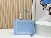 Fortok Dior Medium Dior Book Tote with Strap Celestial Blue Dior Oblique Embroidery with White Lace and Dior Médaillon 36*27*16cm - 6