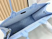 Fortok Dior Large Dior Book Tote with Strap Celestial Blue Dior Oblique Embroidery with White Lace and Dior Médaillon 41*14*32cm - 2