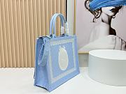 Fortok Dior Large Dior Book Tote with Strap Celestial Blue Dior Oblique Embroidery with White Lace and Dior Médaillon 41*14*32cm - 3